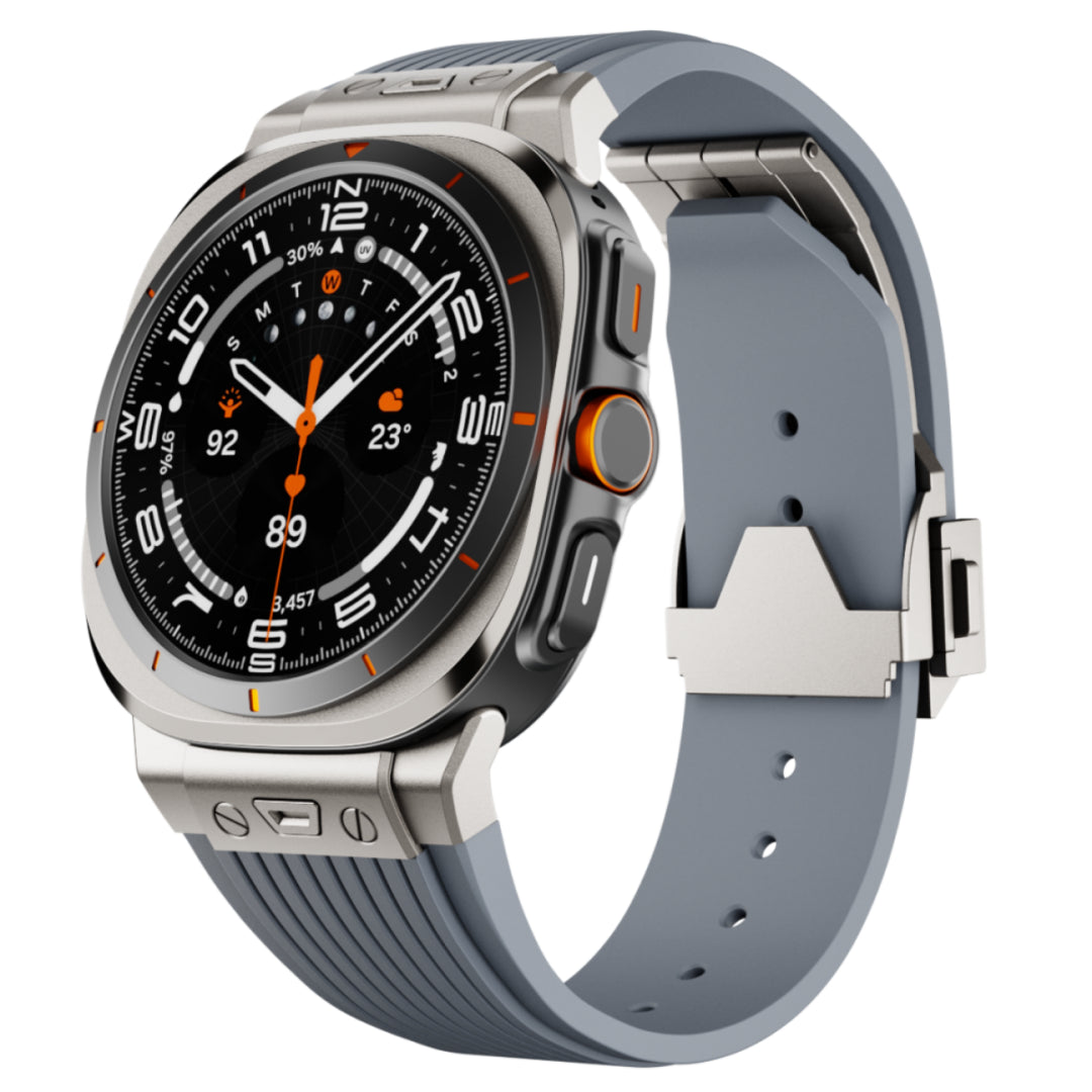 Adventure Silicone Band For Samsung Galaxy Watch Ultra Titanium Adapter-Gray Band Galaxy Ultra 47mm Dewell X