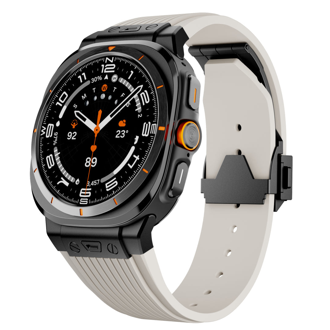 Adventure Silicone Band For Samsung Galaxy Watch Ultra Black Adapter-Starlight Band Galaxy Ultra 47mm Dewell X