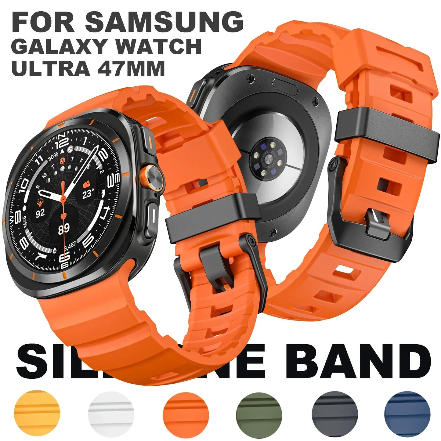 Rugged Silicone Sport Band for Galaxy Watch 20mm – No-Gap Fit, Waterproof Dewell X