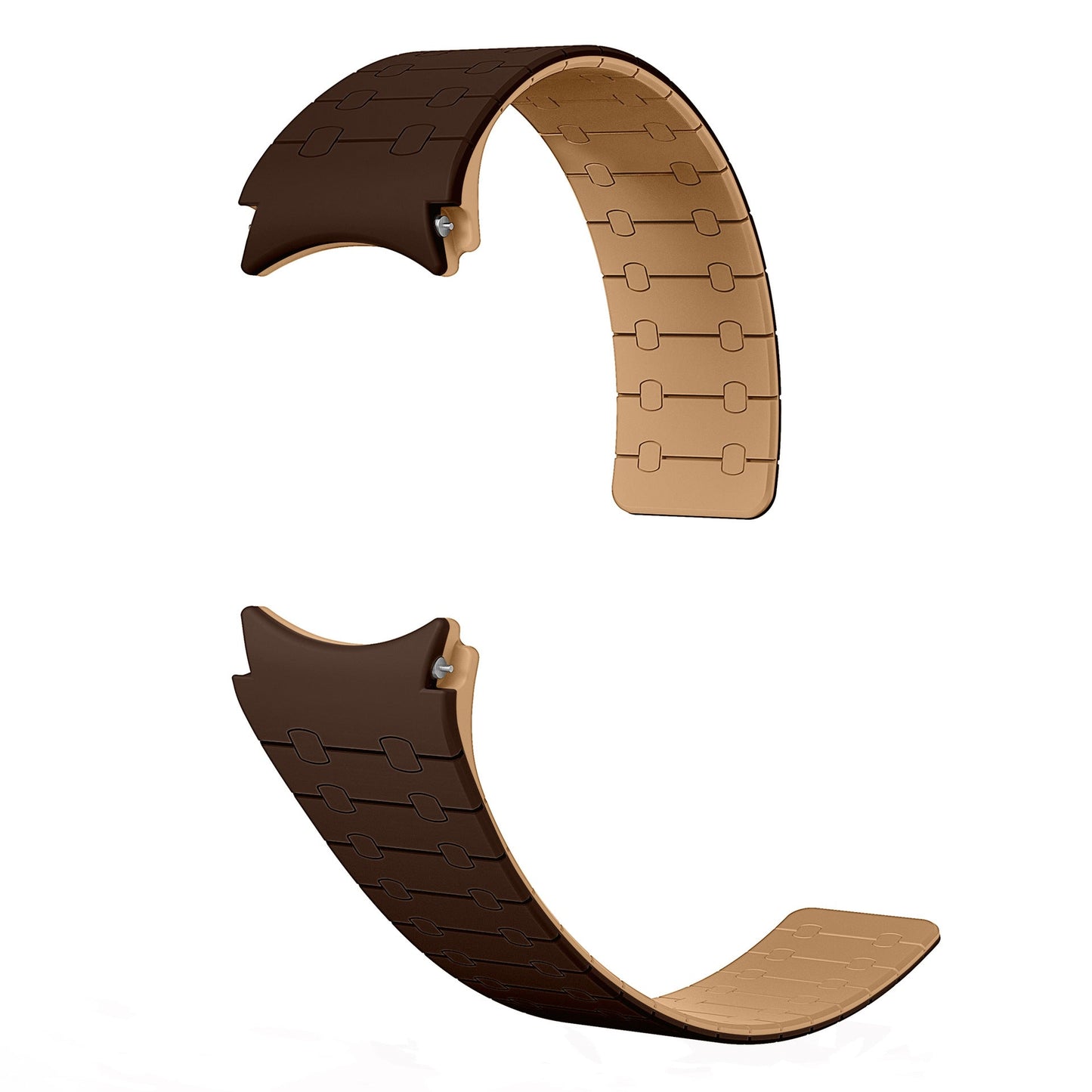 AP Magnetic Silicone Contrasting Color for Samsung Galaxy Watch6/4/5/5 Pro Dark Brown + Light Brown 20mm Dewell X
