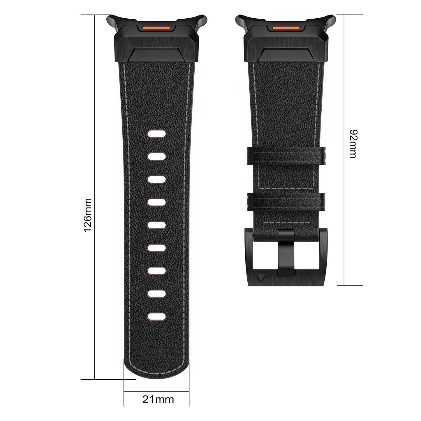 Mecha Bezel Leather Strap for Samsung Galaxy Watch Dewell X