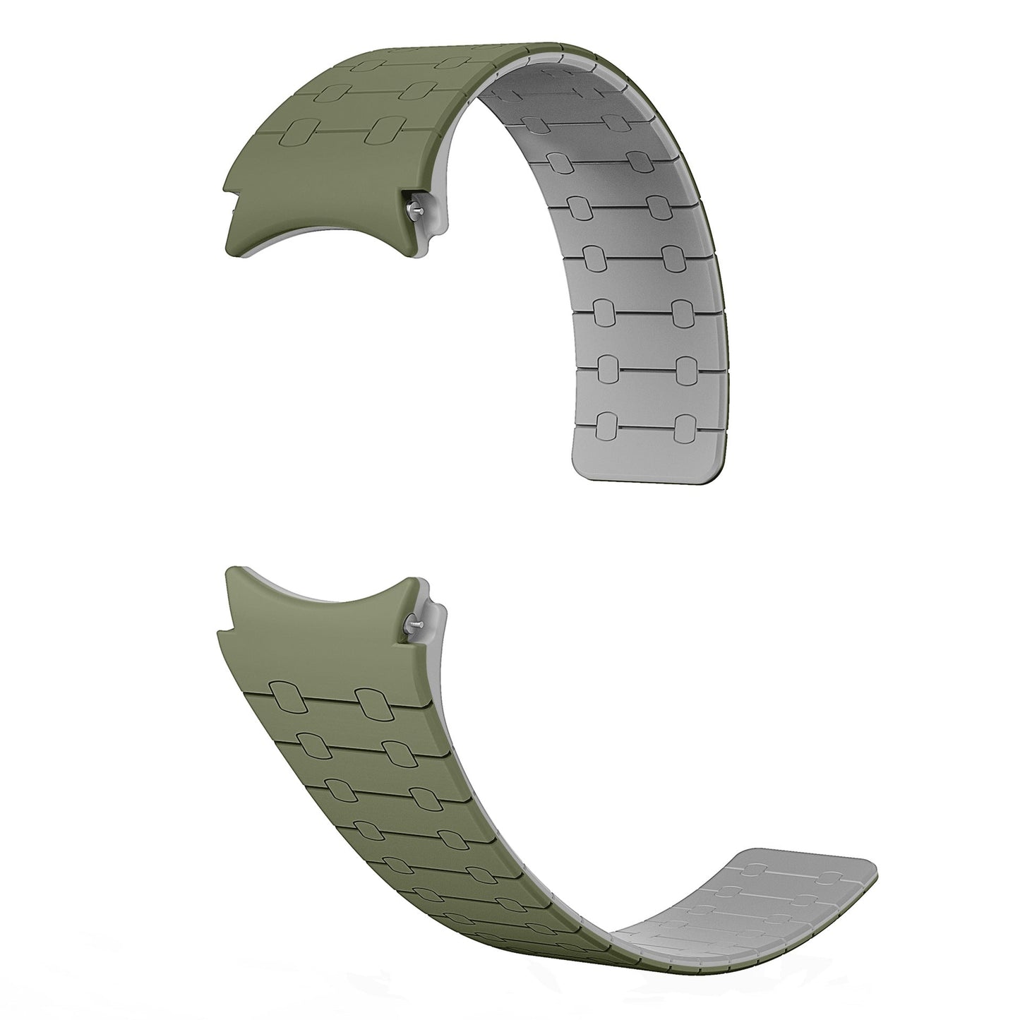 AP Magnetic Silicone Contrasting Color for Samsung Galaxy Watch6/4/5/5 Pro Randy Green + Medium Gray 20mm Dewell X