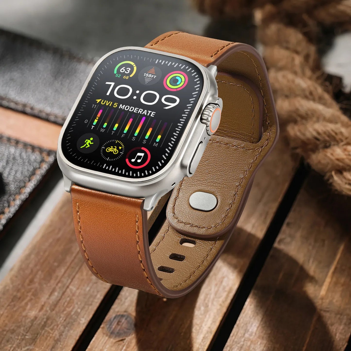 Top-grain cowhide strap Ultra model Star Hao new version suitable for Apple Watch 10 Dewell X