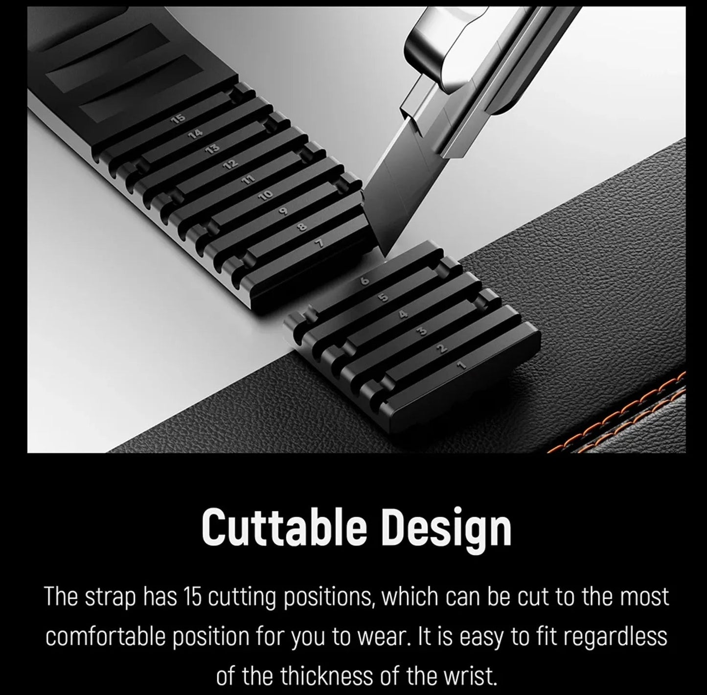 New fluororubber dual press-button watch strap suitable for Apple Watch models 10, 9, 8, 7, 6, 5, SE, Ultra, Series 2, and Series 1 Dewell X