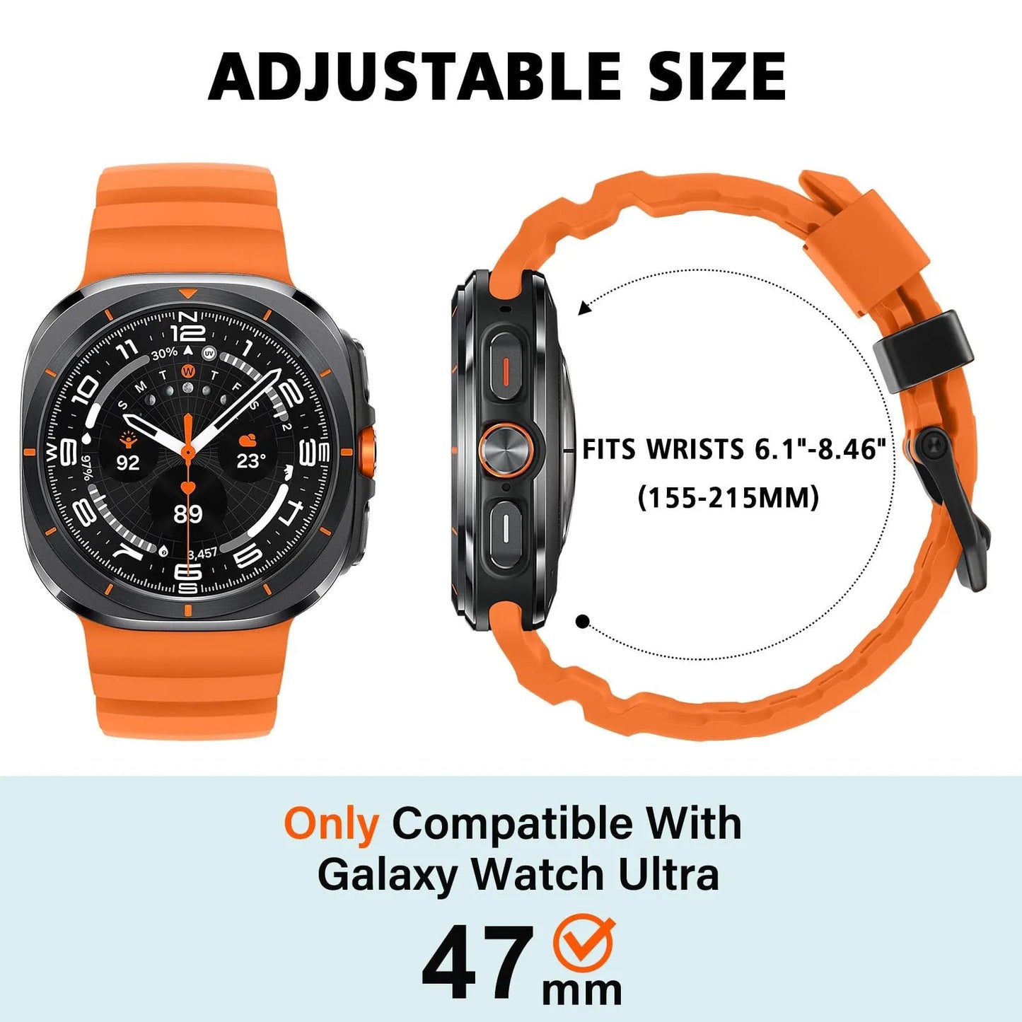 Rugged Silicone Sport Band for Galaxy Watch 20mm – No-Gap Fit, Waterproof Dewell X