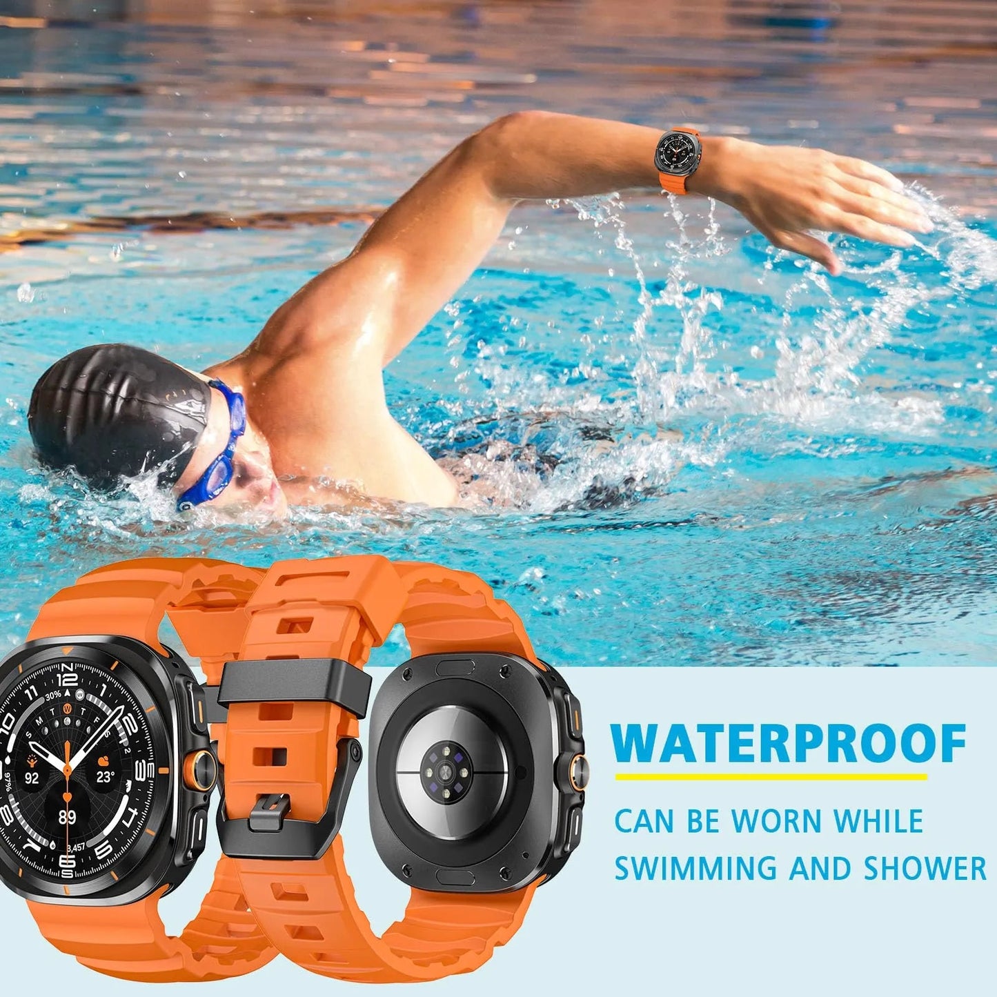 Rugged Silicone Sport Band for Galaxy Watch 20mm – No-Gap Fit, Waterproof Dewell X