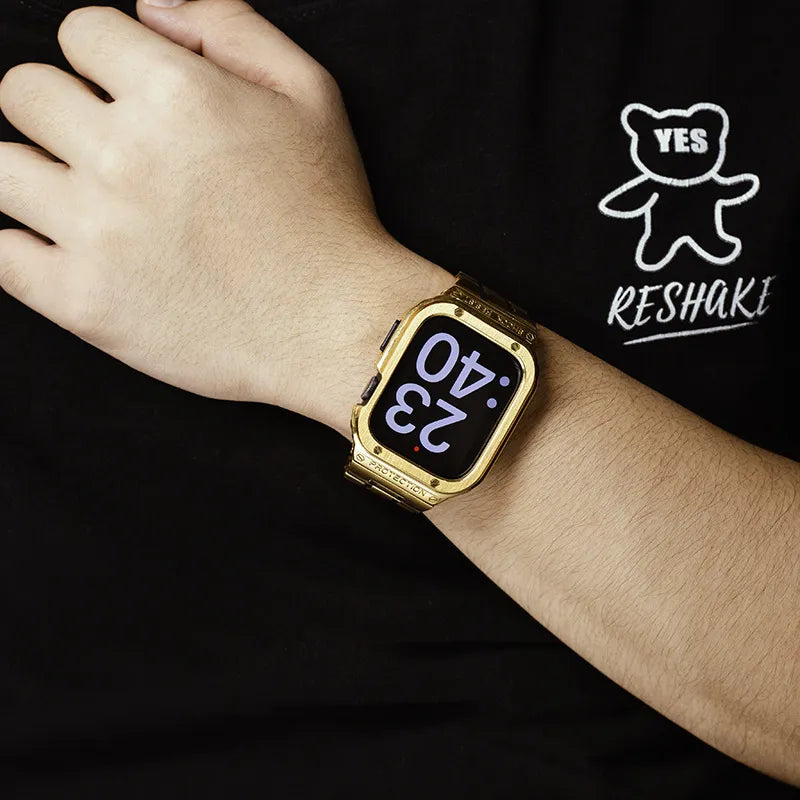 Universally applicable Ultra strap, Apple Watch strap protective case, modified Iron Man stainless steel Dewell X