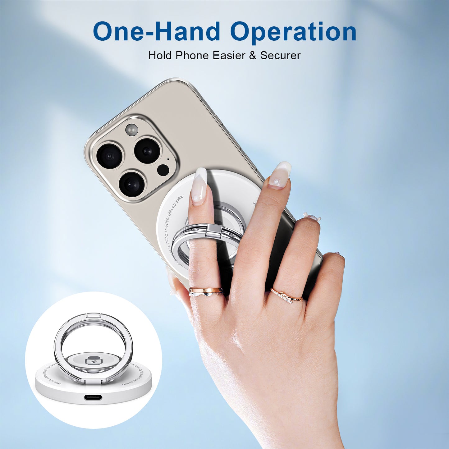 3-in-1 Wireless Charger Ring Stand Fast, Foldable & Stylish Dewell X