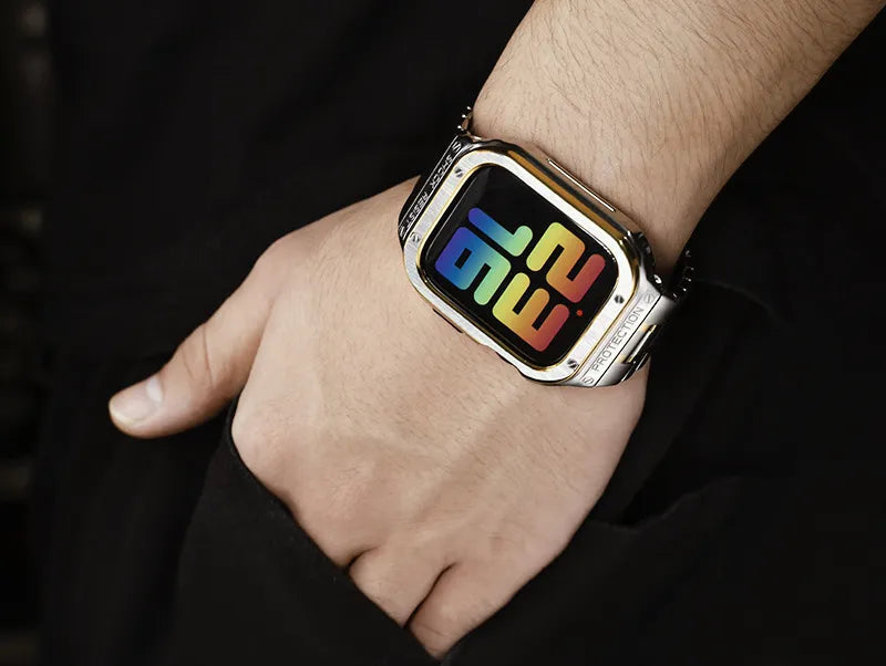 Universally applicable Ultra strap, Apple Watch strap protective case, modified Iron Man stainless steel Dewell X