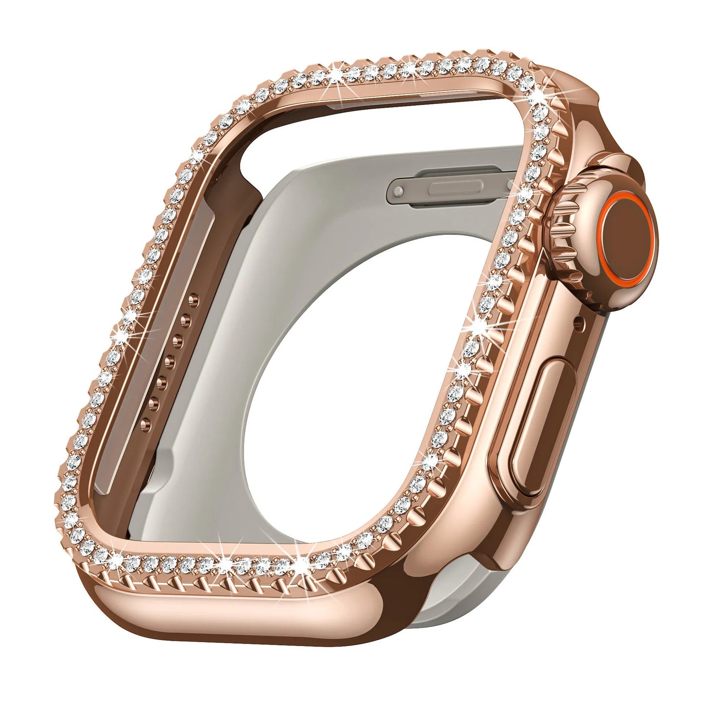 Diamond-Encrusted Apple Watch Case: Compatible with Series 4-9 & SE, Cutout Design Protective Cover Dewell X