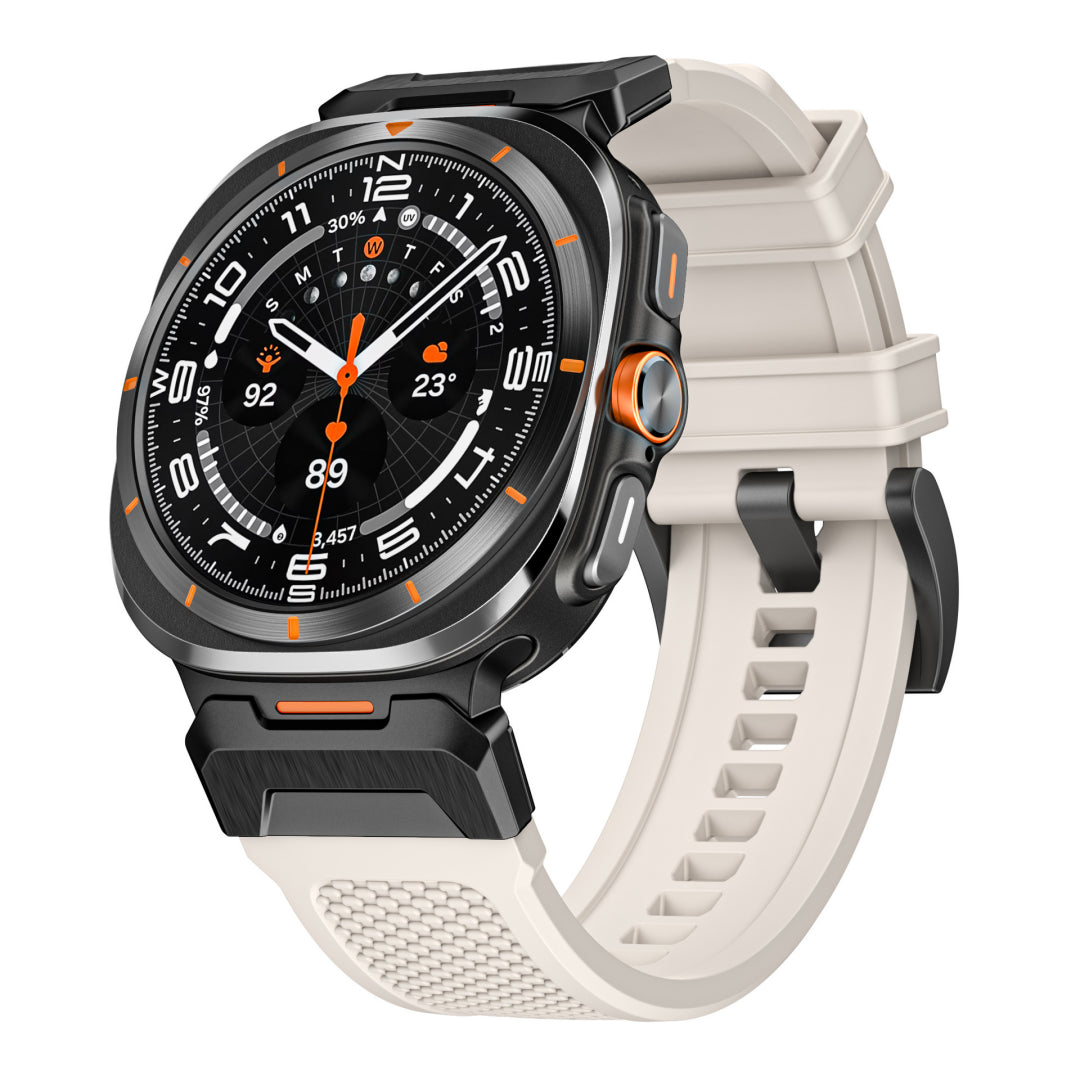 Tactical Silicone Band For Samsung Galaxy Watch Ultra Black Adapter-Starlight Band Galaxy Ultra 47mm Dewell X