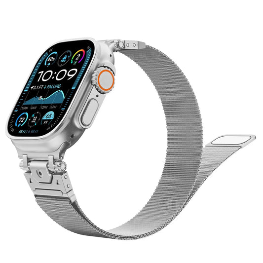 Taiyuan stainless steel metal bracelet suitable for Apple Watch 10 Ultra Milanese loop 49mm - Dewell X