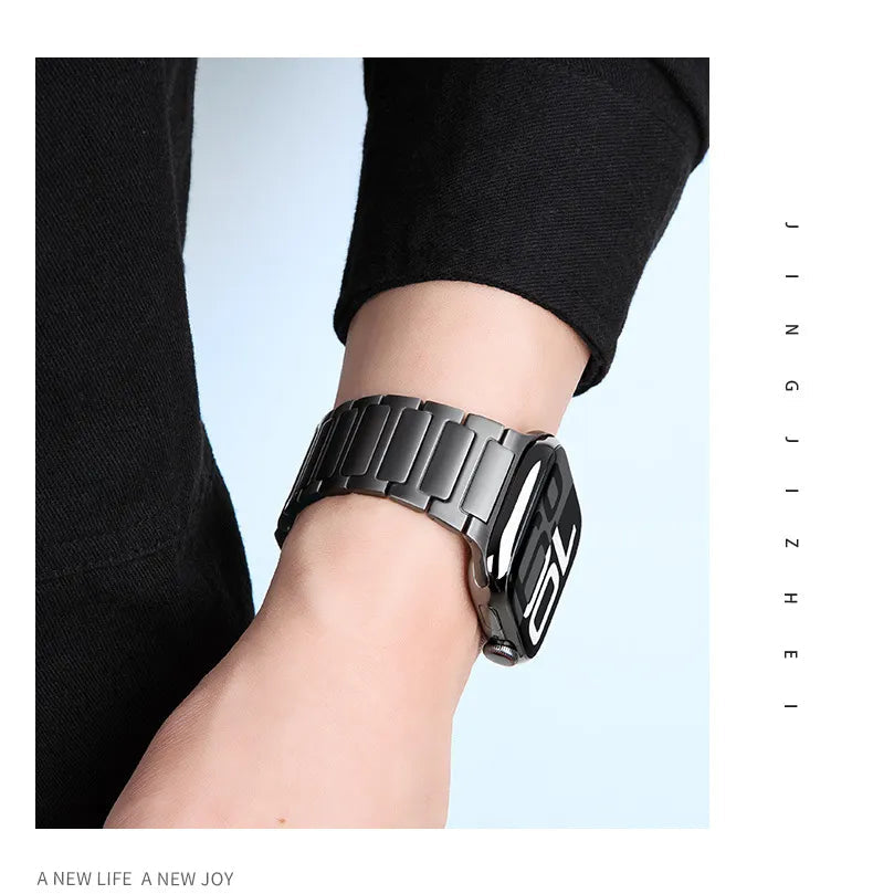 Titanium Magnetic Link Band for Apple Watch – DLC Coated, 42–49mm Compatible Dewell X