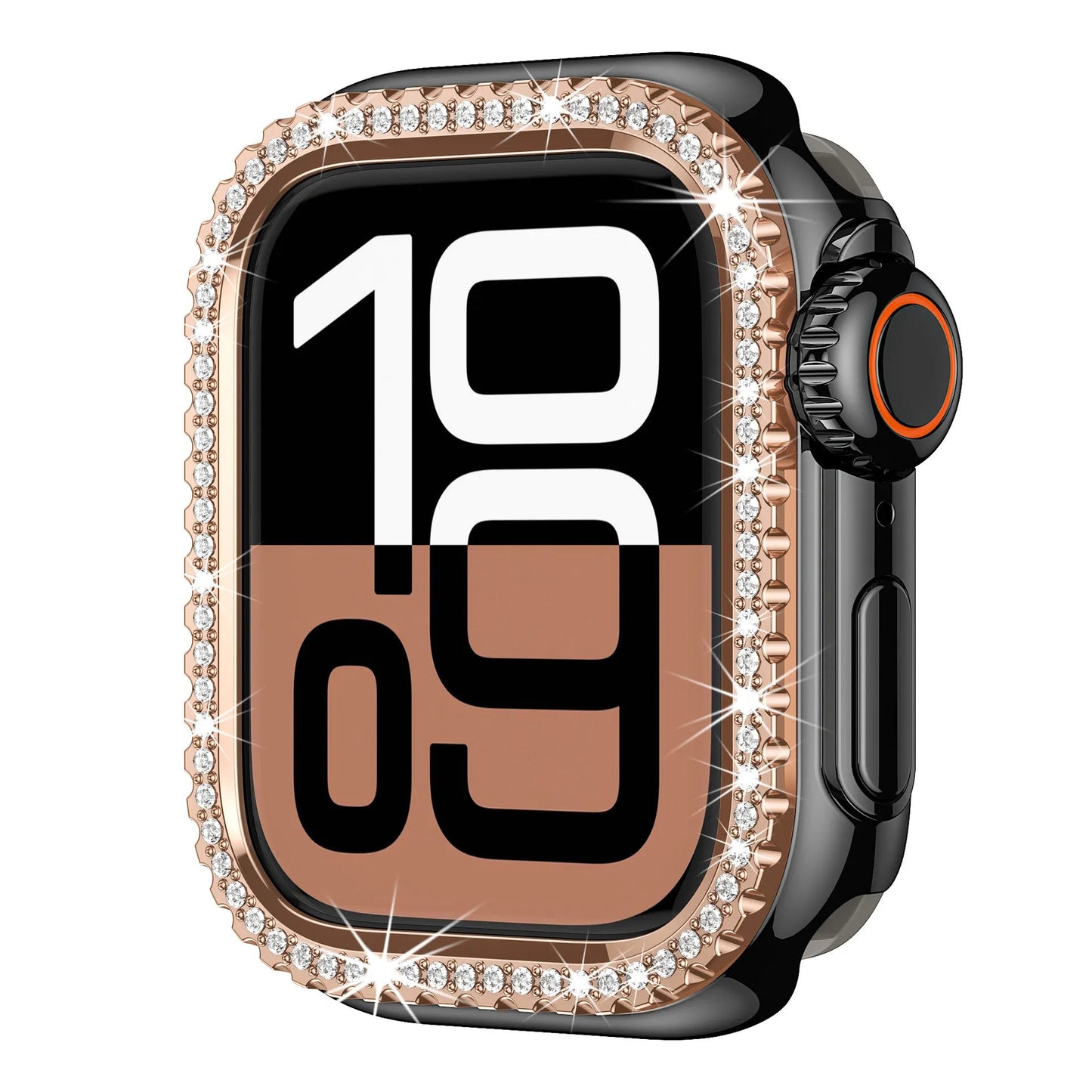 Diamond-Encrusted Apple Watch Case: Compatible with Series 4-9 & SE, Cutout Design Protective Cover Dewell X