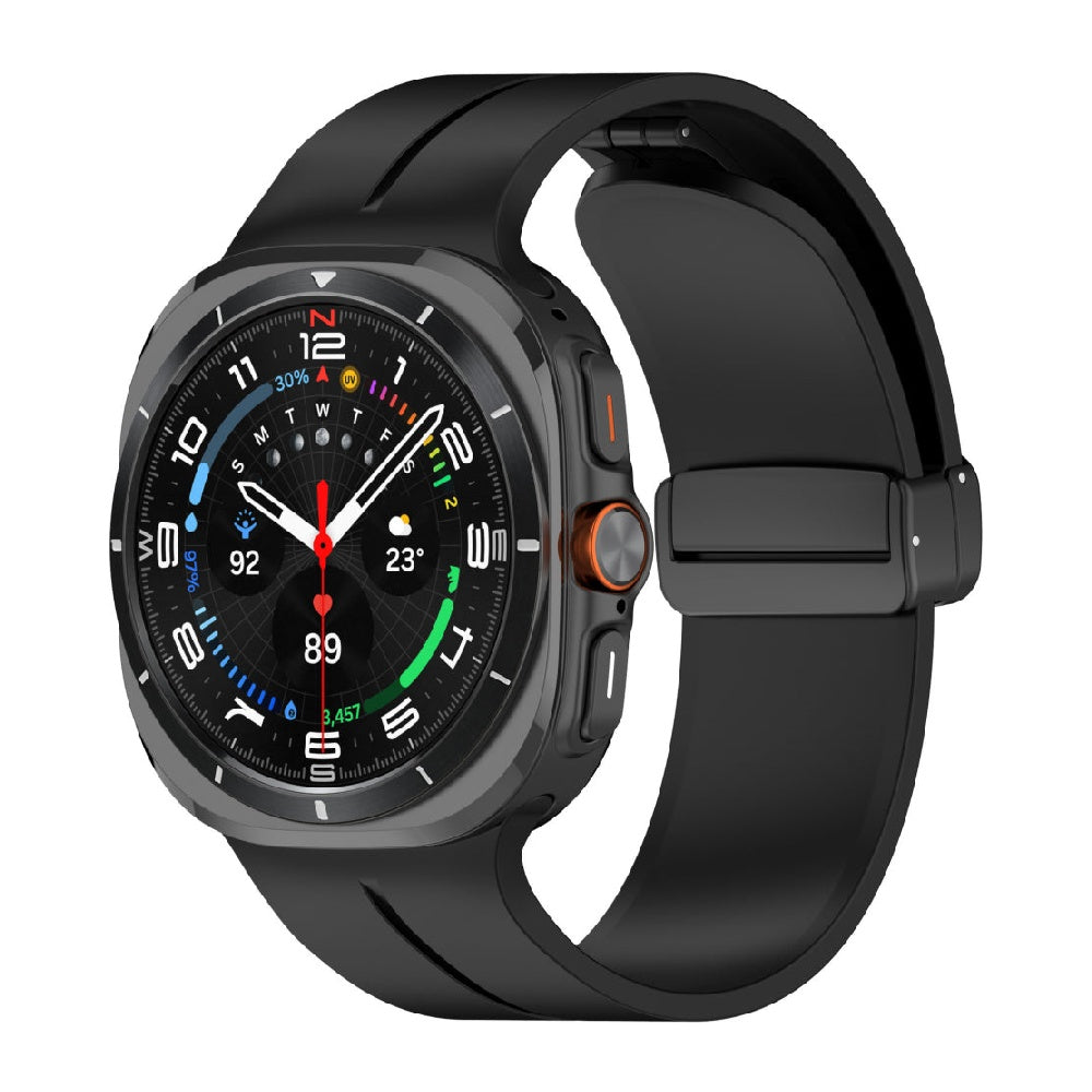 Magnetic Silicone Band For Samsung Galaxy Watch Ultra Black Galaxy Ultra 47mm Dewell X