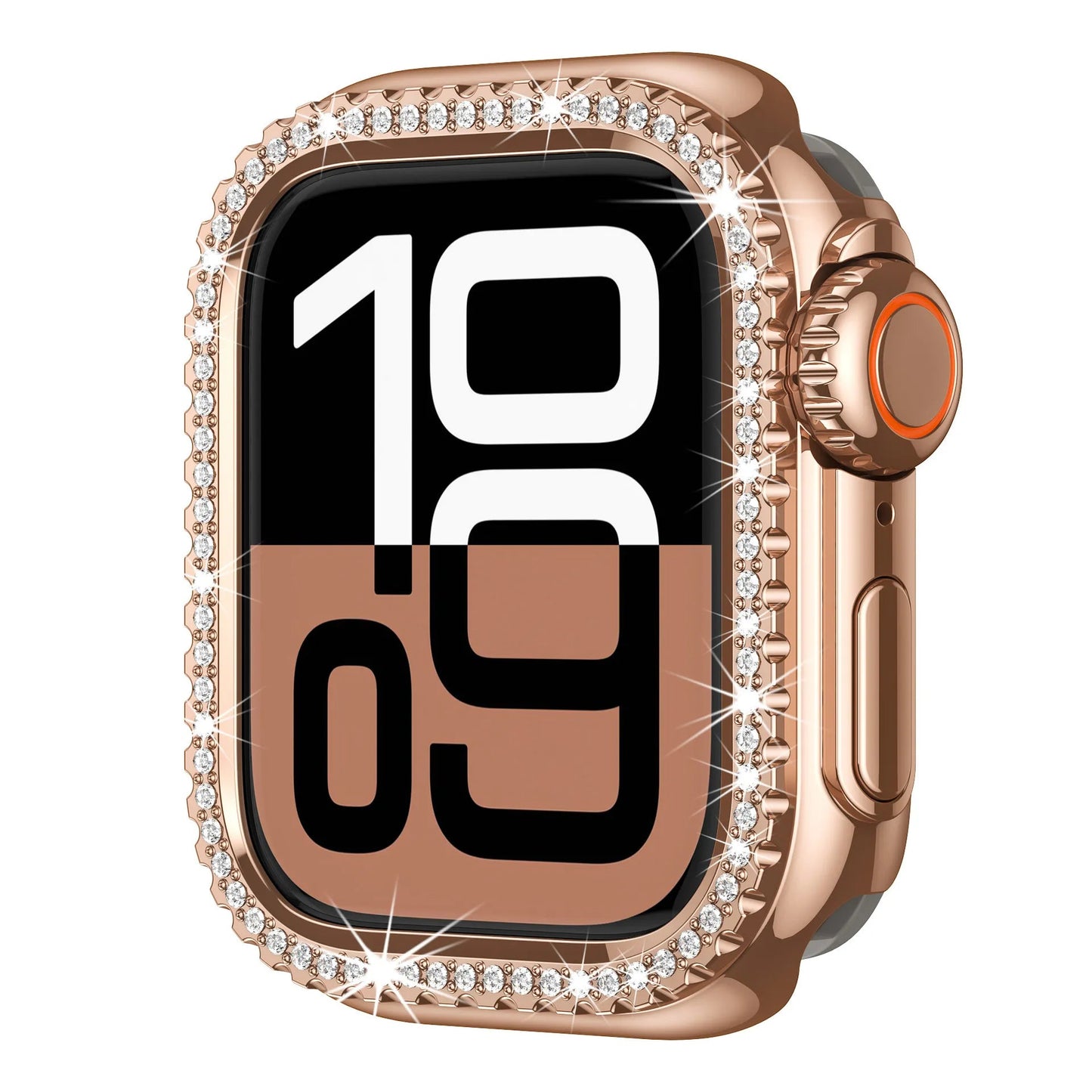 Diamond-Encrusted Apple Watch Case: Compatible with Series 4-9 & SE, Cutout Design Protective Cover Dewell X