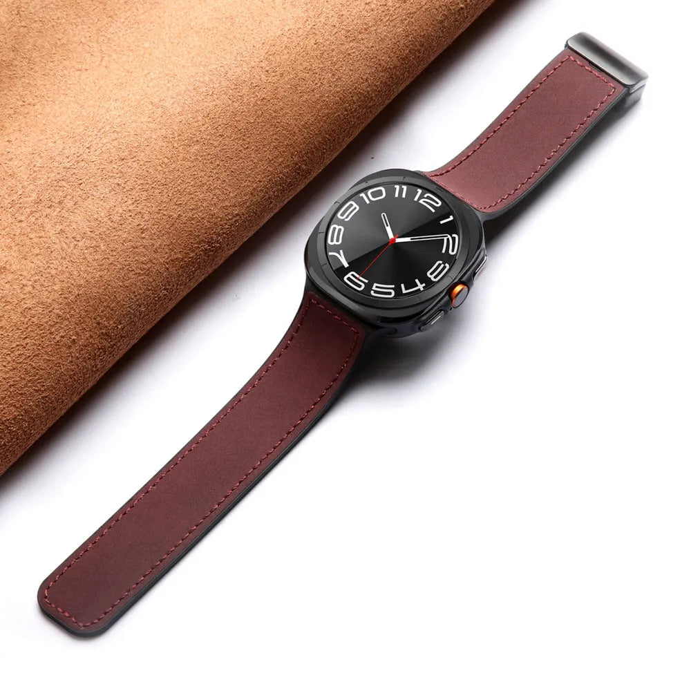 Magnetic Leather & Silicone Band for Samsung Galaxy Watch Ultra Dewell X
