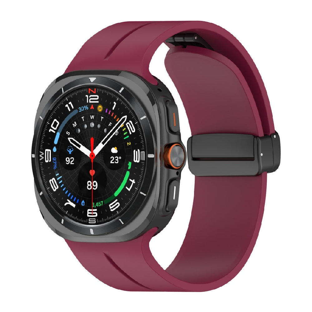 Magnetic Silicone Band For Samsung Galaxy Watch Ultra Wine Red Galaxy Ultra 47mm Dewell X