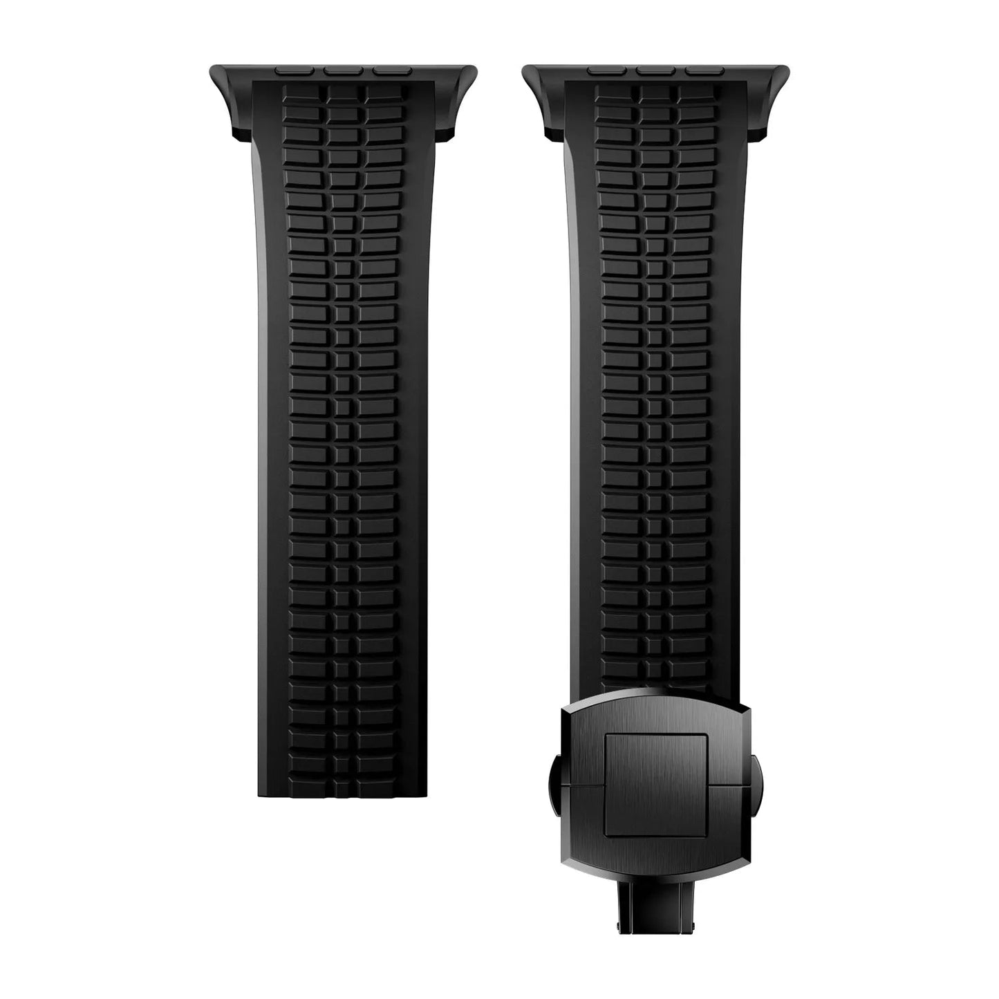 New fluororubber dual press-button watch strap suitable for Apple Watch models 10, 9, 8, 7, 6, 5, SE, Ultra, Series 2, and Series 1 Dewell X