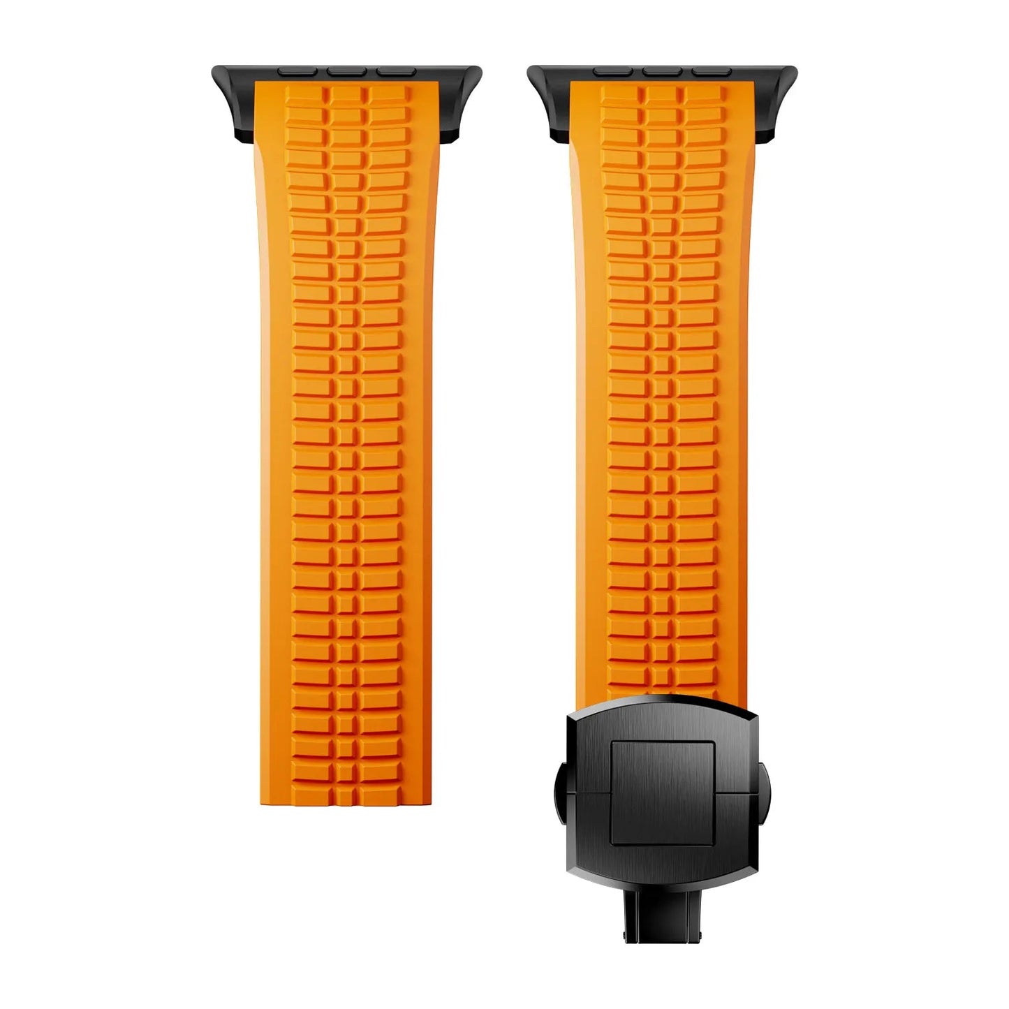 New fluororubber dual press-button watch strap suitable for Apple Watch models 10, 9, 8, 7, 6, 5, SE, Ultra, Series 2, and Series 1 Dewell X