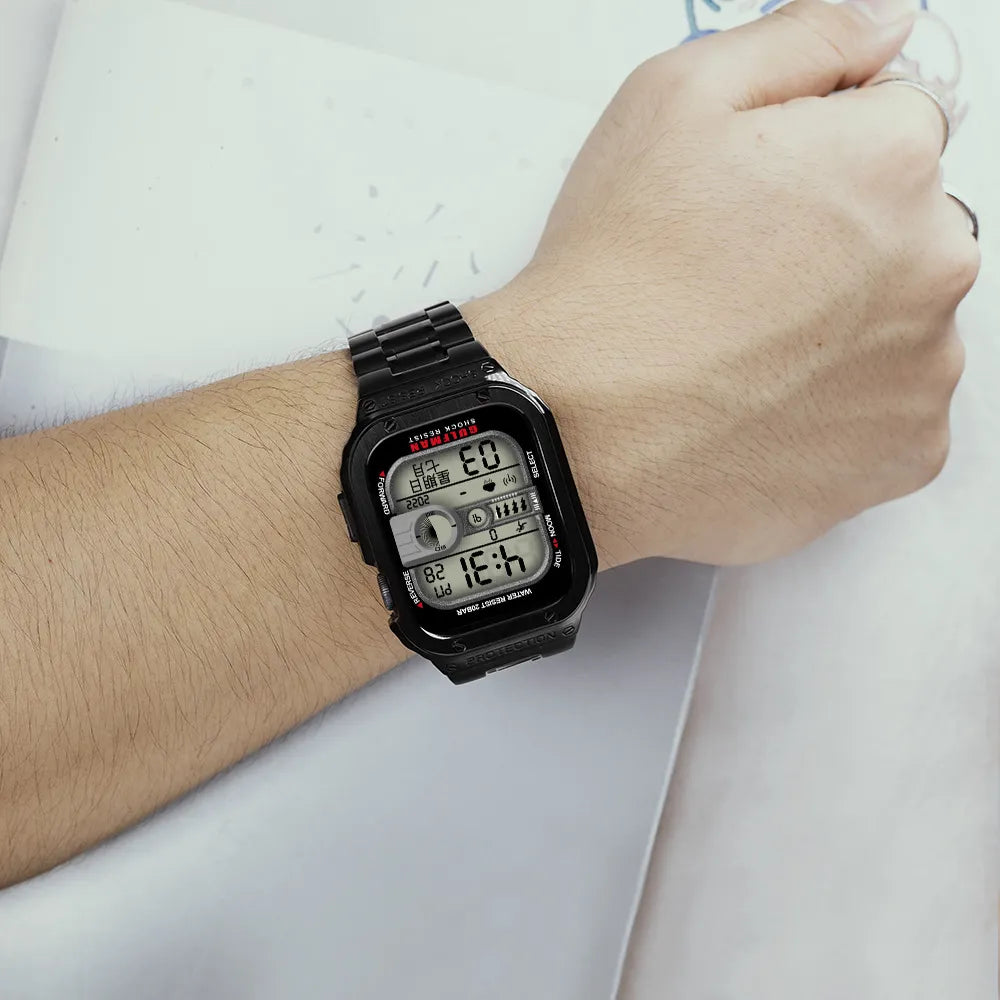Universally applicable Ultra strap, Apple Watch strap protective case, modified Iron Man stainless steel Dewell X