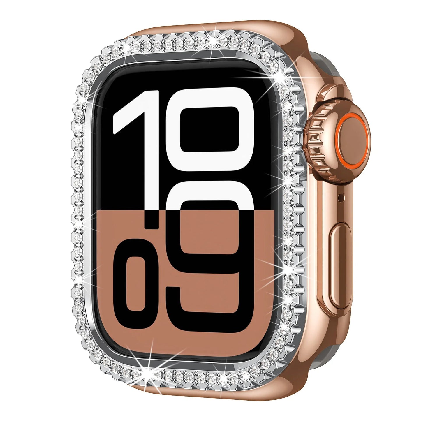 Diamond-Encrusted Apple Watch Case: Compatible with Series 4-9 & SE, Cutout Design Protective Cover Dewell X