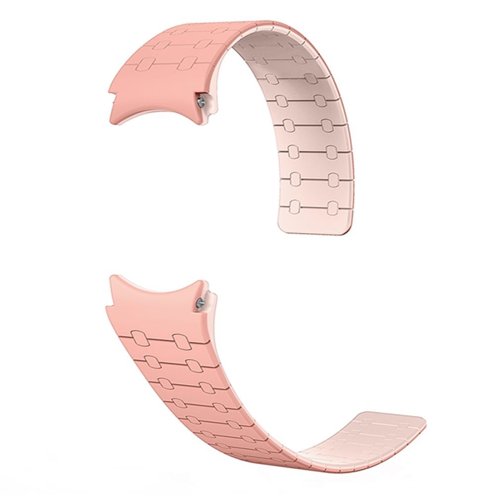 AP Magnetic Silicone Contrasting Color for Samsung Galaxy Watch6/4/5/5 Pro Peach Red + Light Pink 20mm Dewell X