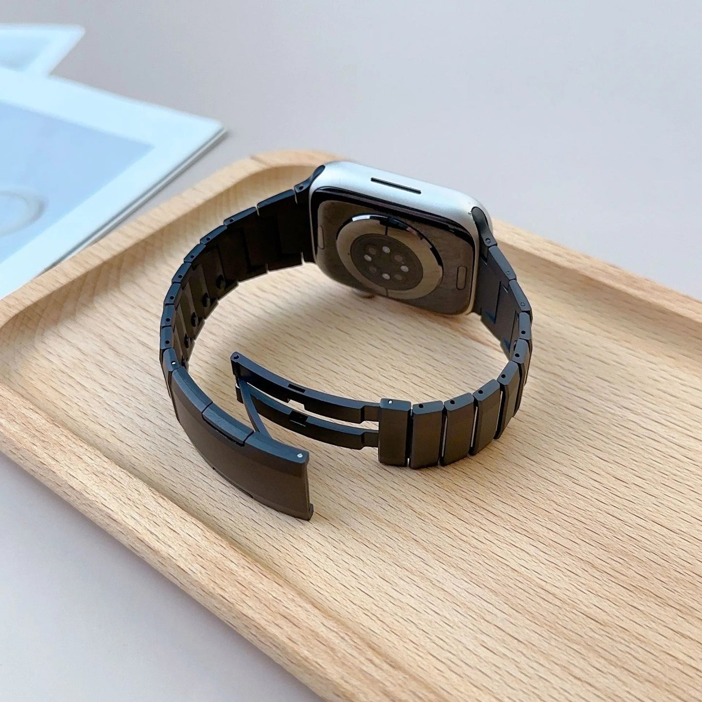Quick-Release Stainless Steel Strap for Apple Watch 44-49mm, Classic Dewell X