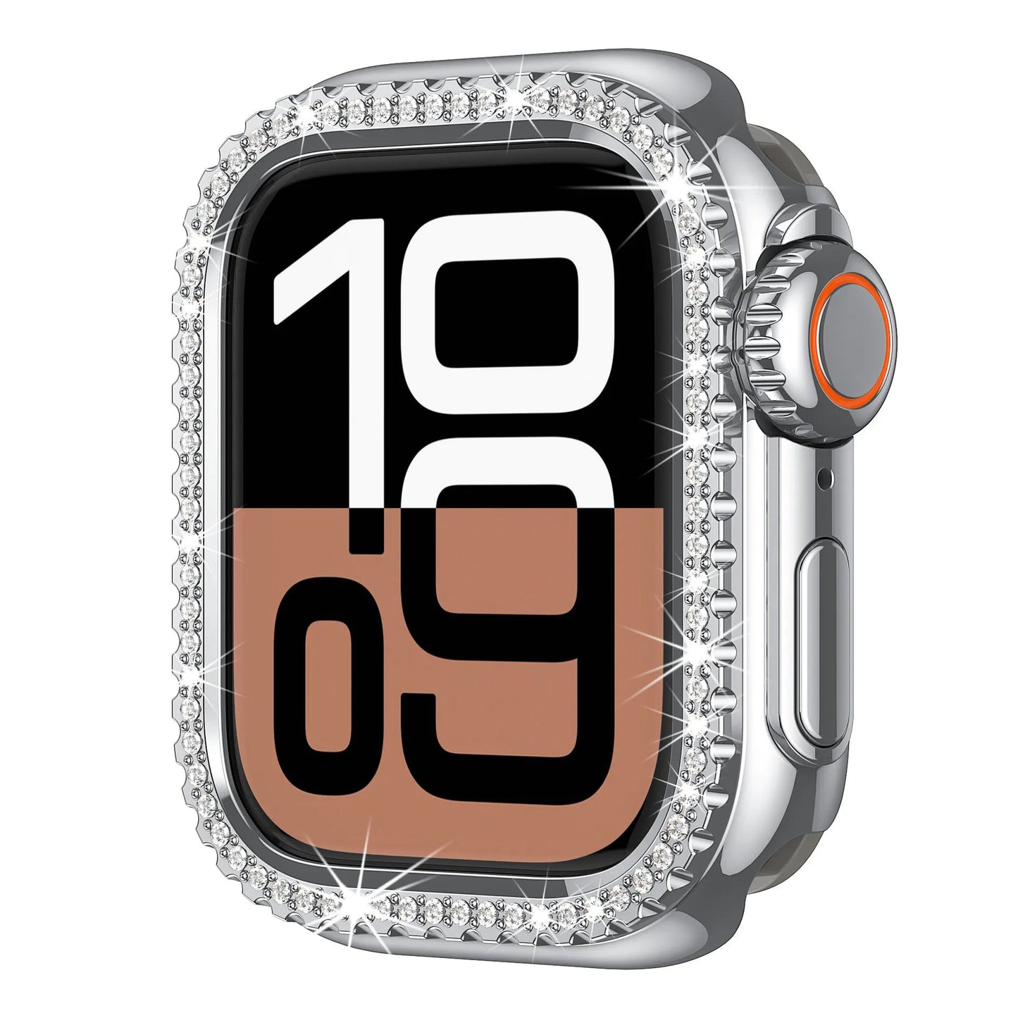 Diamond-Encrusted Apple Watch Case: Compatible with Series 4-9 & SE, Cutout Design Protective Cover Dewell X