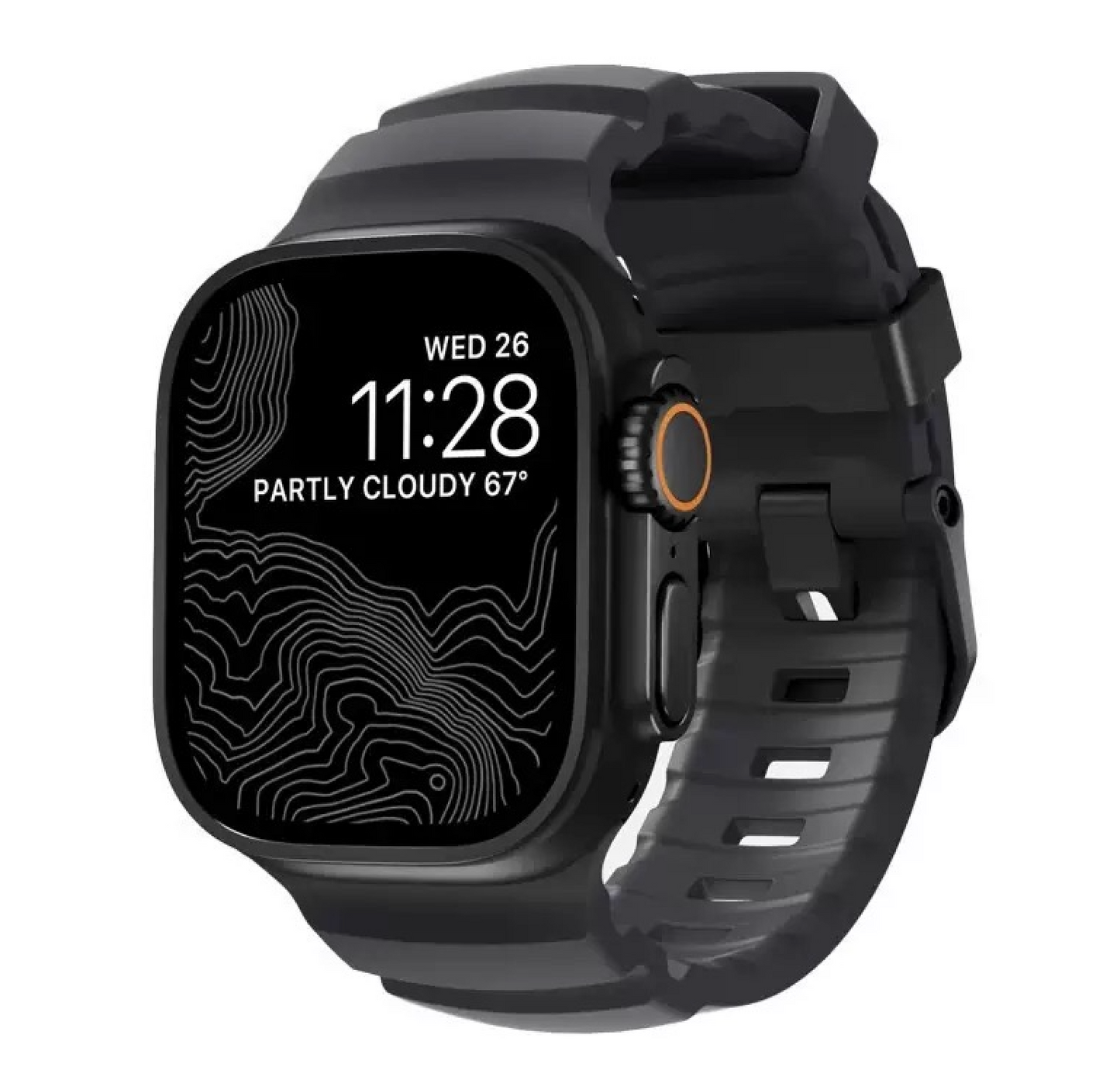 Rocky Point Rubber Outdoor Durable FKM Sport Band Storm Gray black 44 45 46 49mm Dewell X