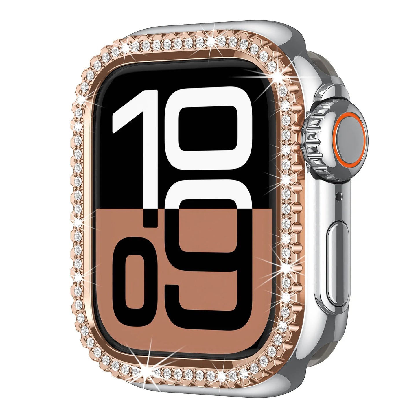 Diamond-Encrusted Apple Watch Case: Compatible with Series 4-9 & SE, Cutout Design Protective Cover Dewell X
