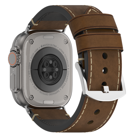 Premium Vintage Leather Band for Apple Watch , Handcrafted Distressed Finish - Dewell X