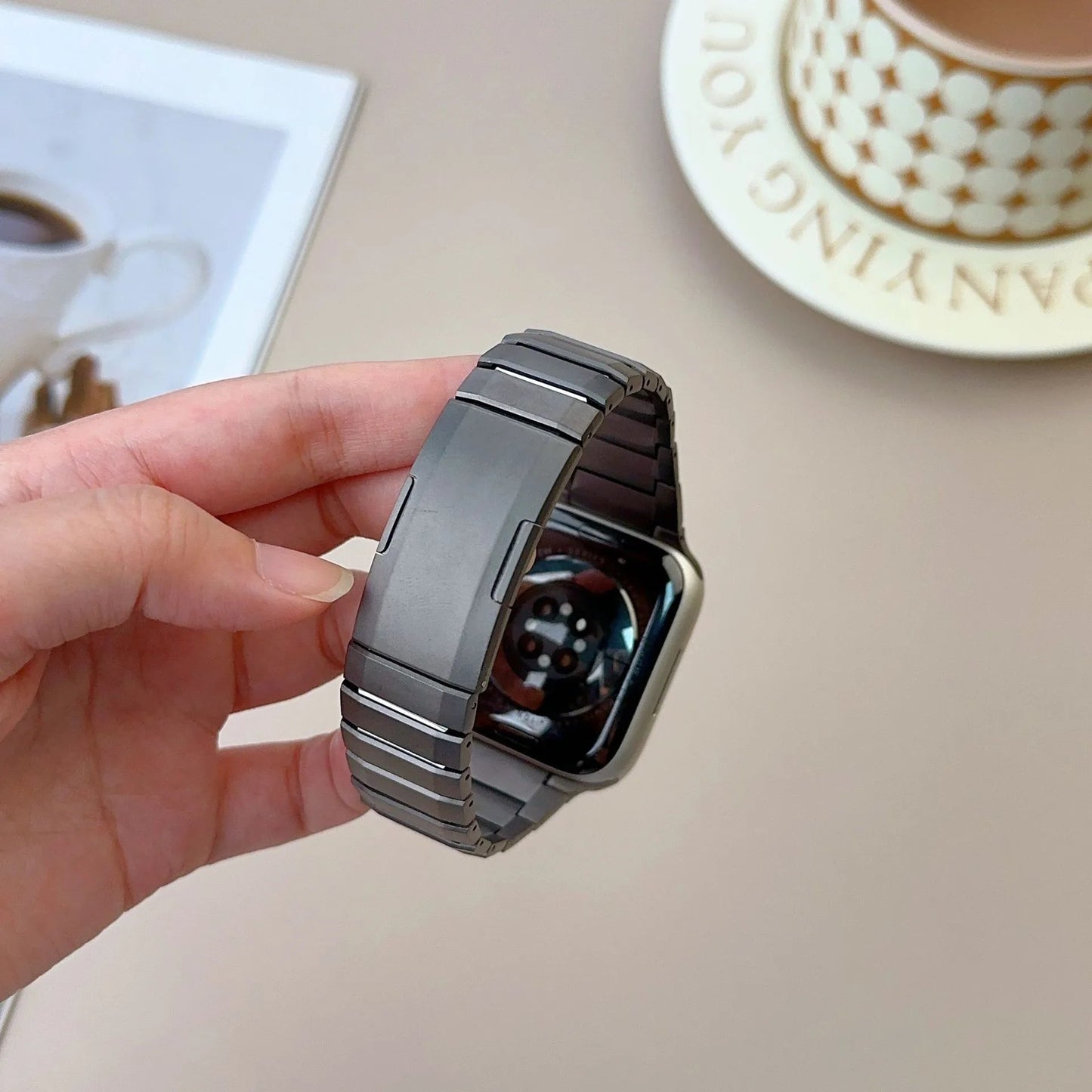 Quick-Release Stainless Steel Strap for Apple Watch 44-49mm, Classic Dewell X