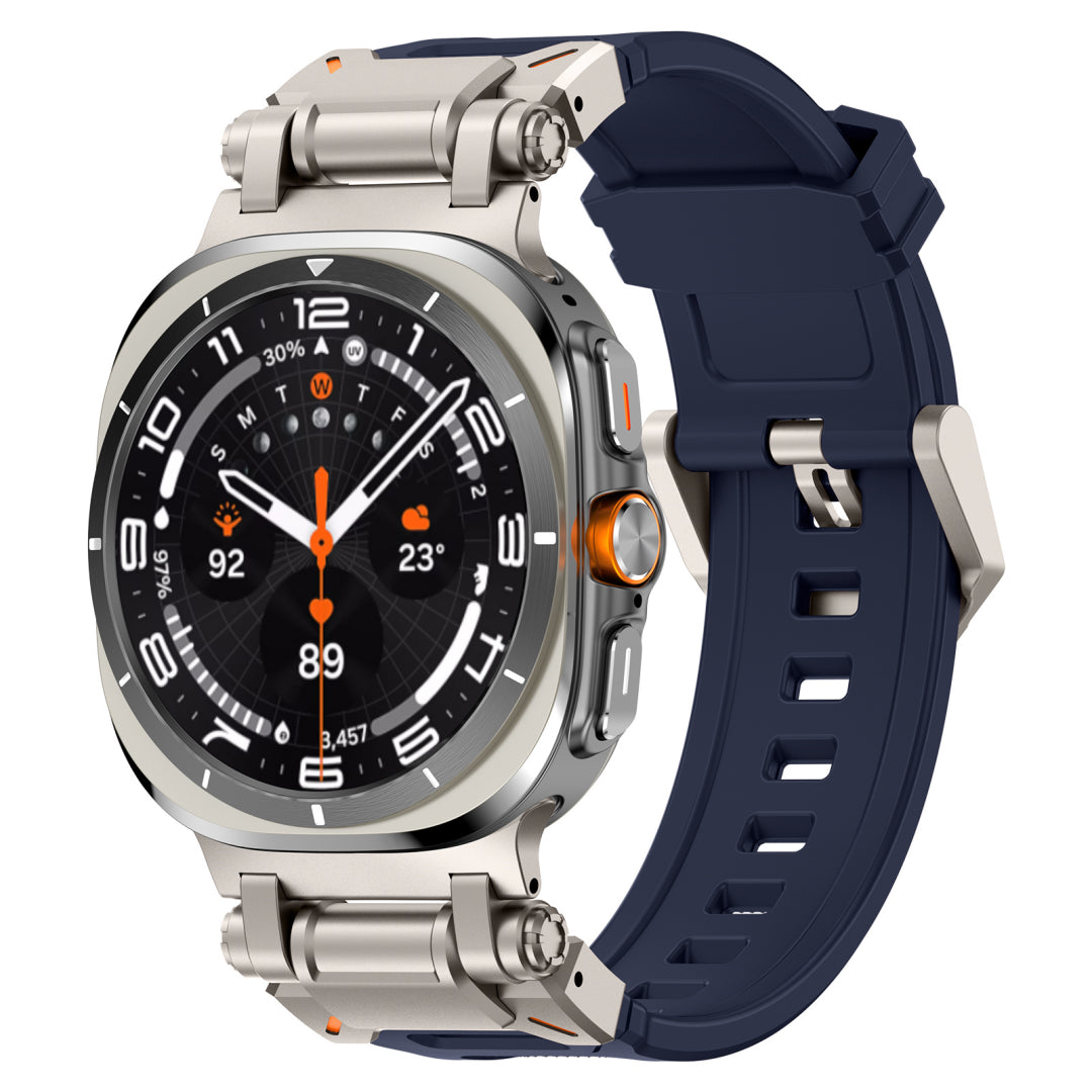 Explorer Silicone Band For Samsung Galaxy Watch Ultra Blue Band-Titanium Adapter Galaxy Ultra 47mm Dewell X