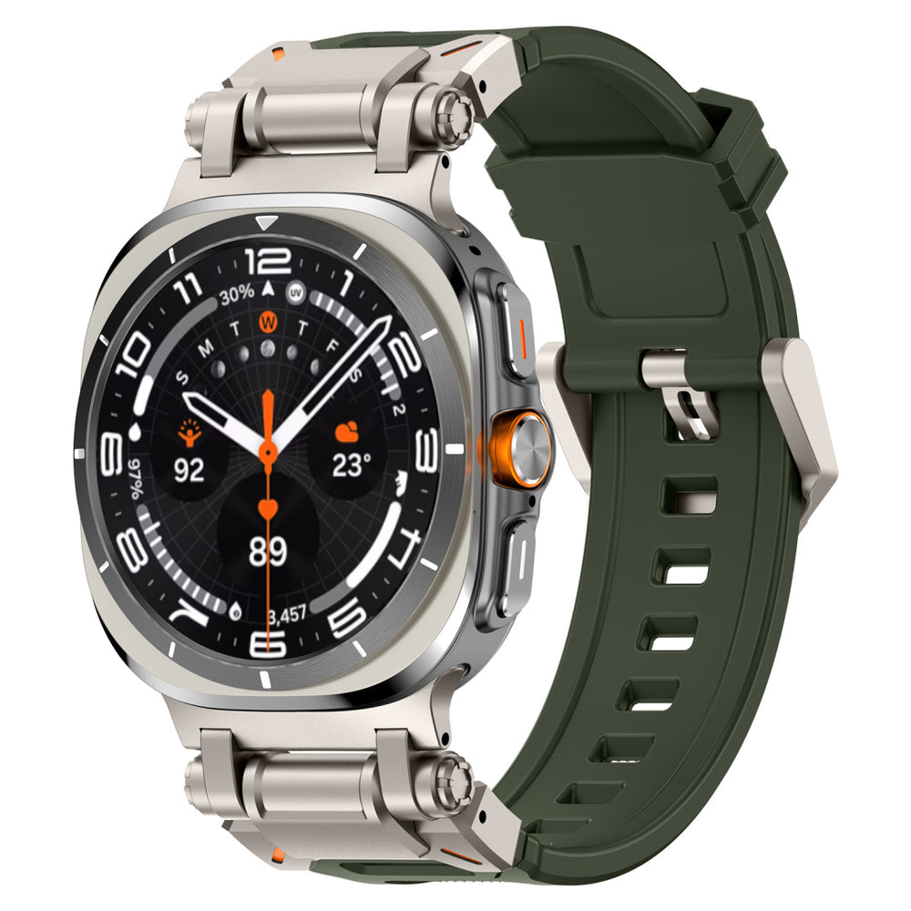 Explorer Silicone Band For Samsung Galaxy Watch Ultra Green Band-Titanium Adapter Galaxy Ultra 47mm Dewell X
