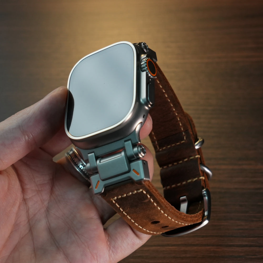 Tactical Leather Band For Apple Watch Dewell X