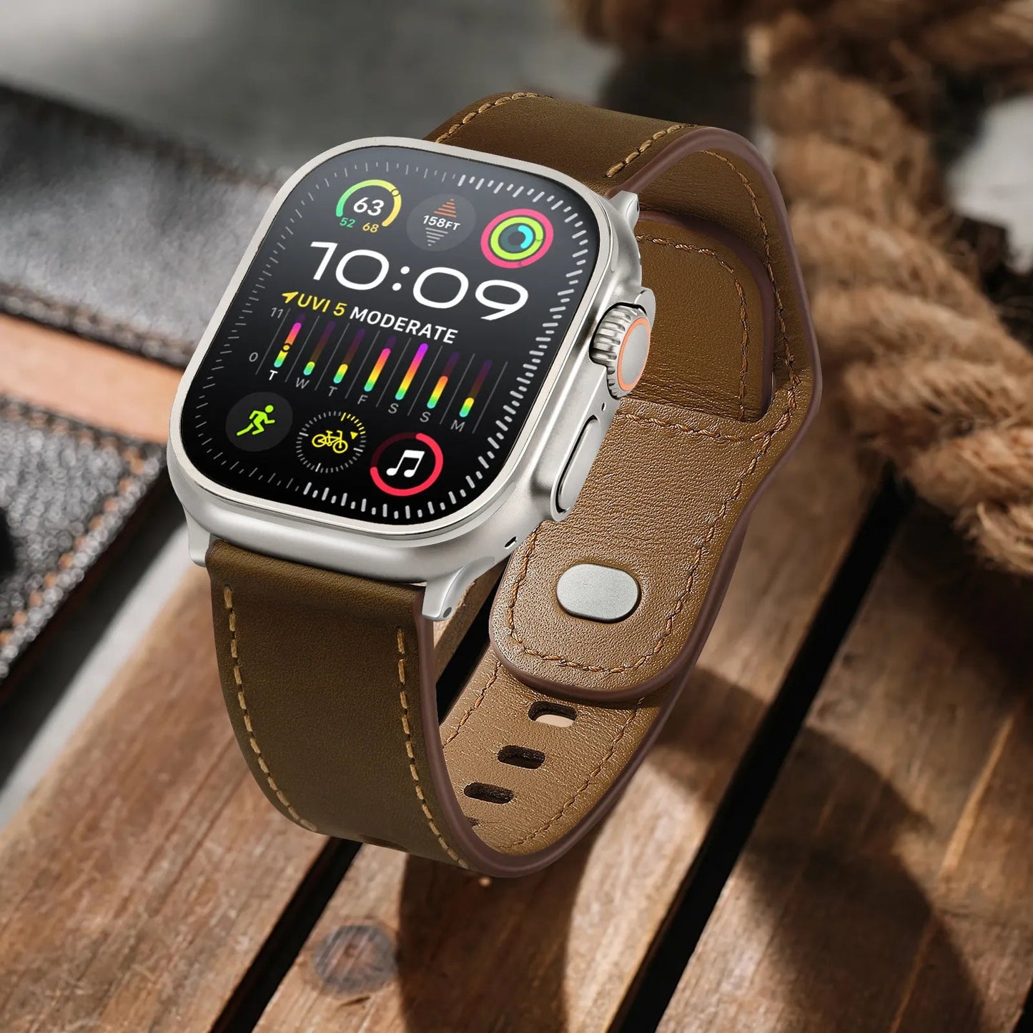 Top-grain cowhide strap Ultra model Star Hao new version suitable for Apple Watch 10 Dewell X