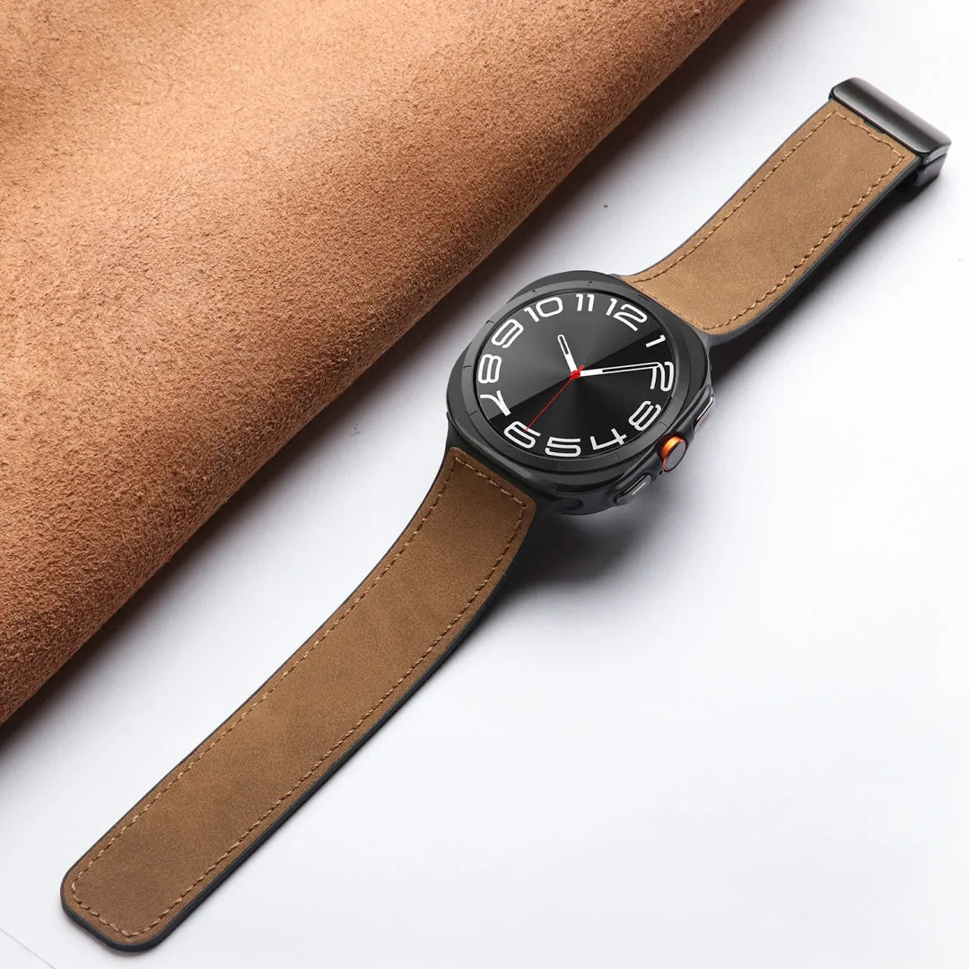 Magnetic Leather & Silicone Band for Samsung Galaxy Watch Ultra Dewell X