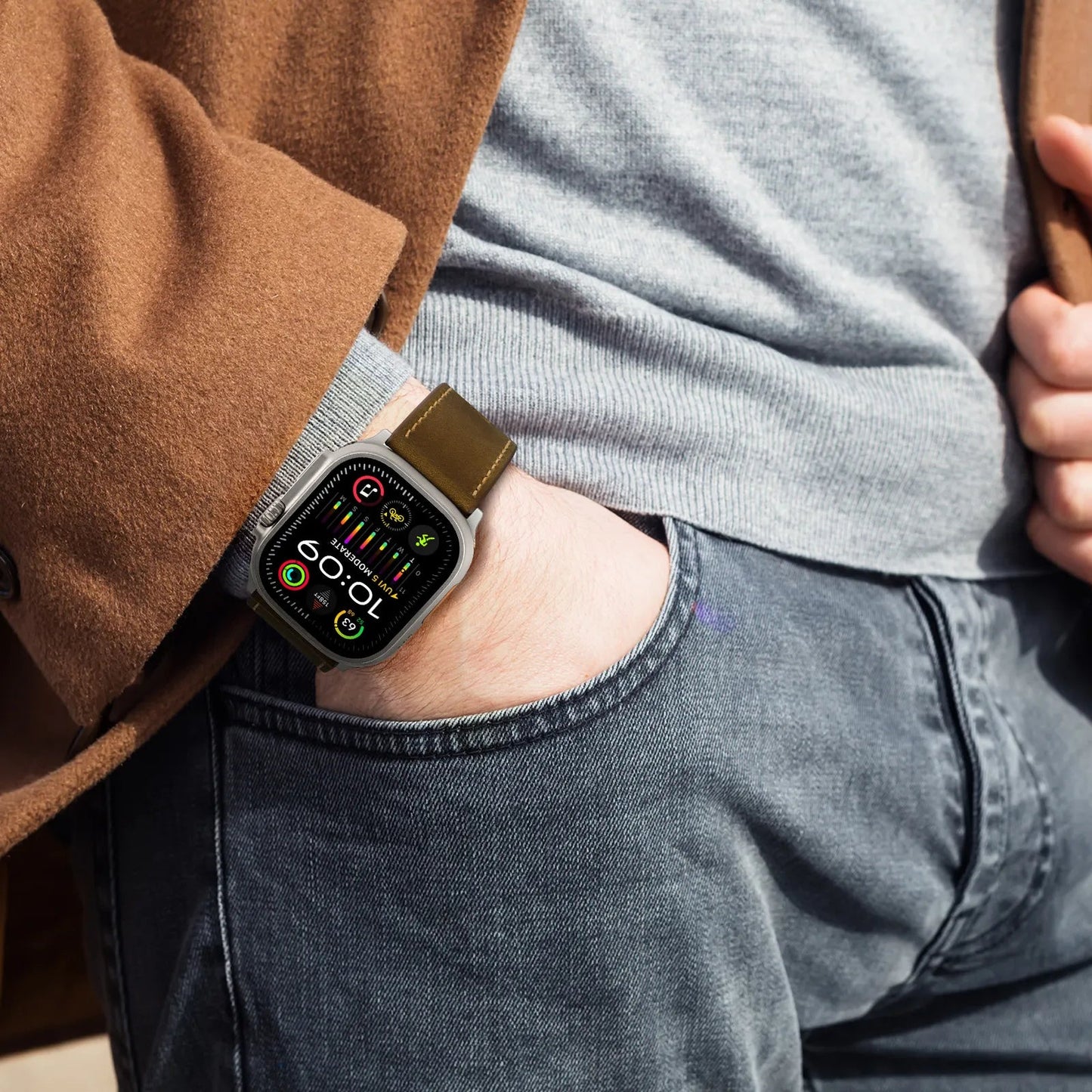 Top-grain cowhide strap Ultra model Star Hao new version suitable for Apple Watch 10 Dewell X