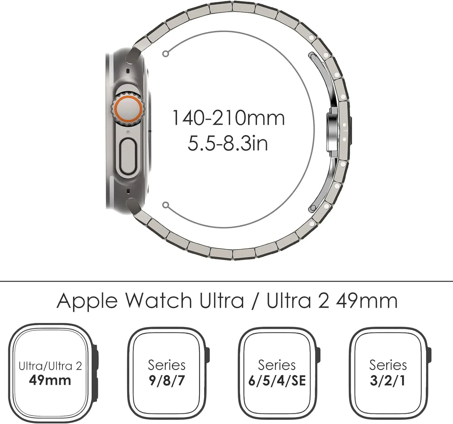 Stainless Steel Metal Watchband for Apple Watch Dewell X