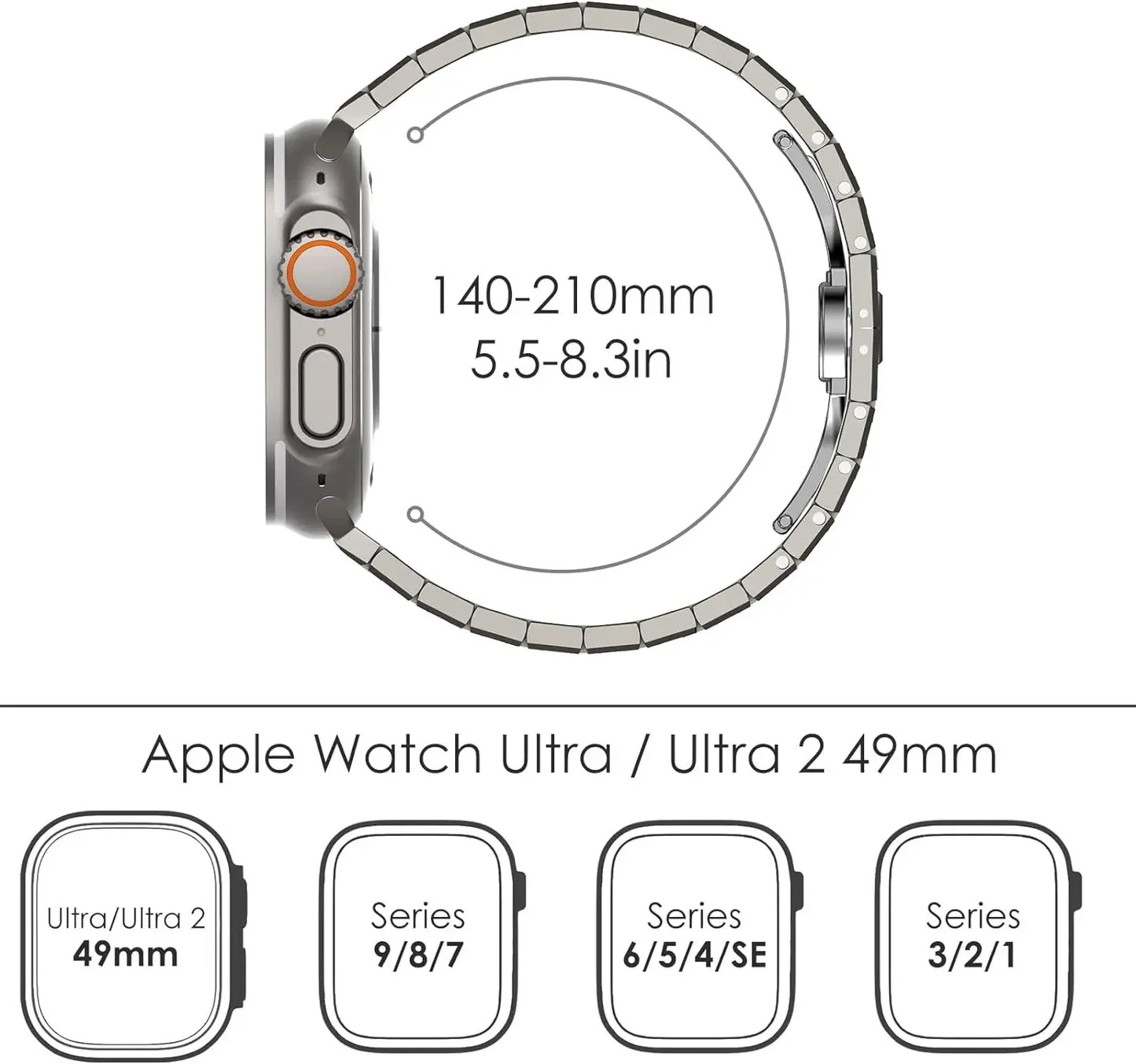 Stainless Steel Metal Watchband for Apple Watch - Dewell X