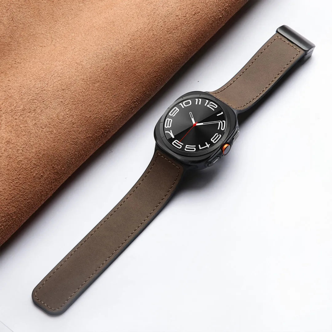 Magnetic Leather & Silicone Band for Samsung Galaxy Watch Ultra Dewell X