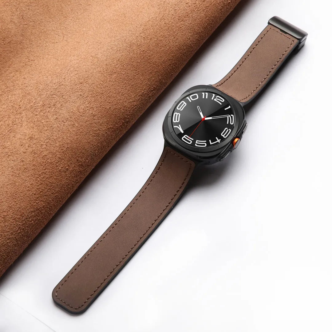 Magnetic Leather & Silicone Band for Samsung Galaxy Watch Ultra Dewell X