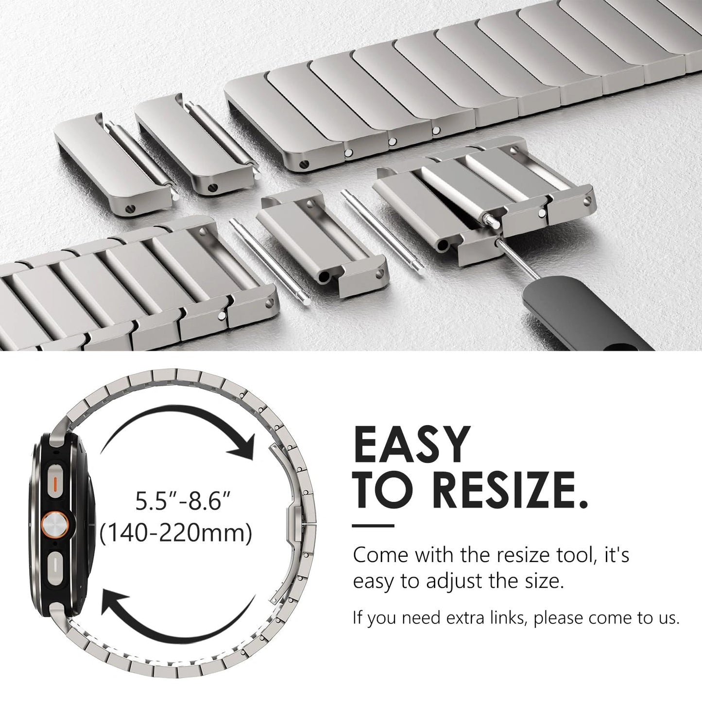 Stainless Steel Buckle Strap for Samsung Watch8Ultra 46mm Dewell X
