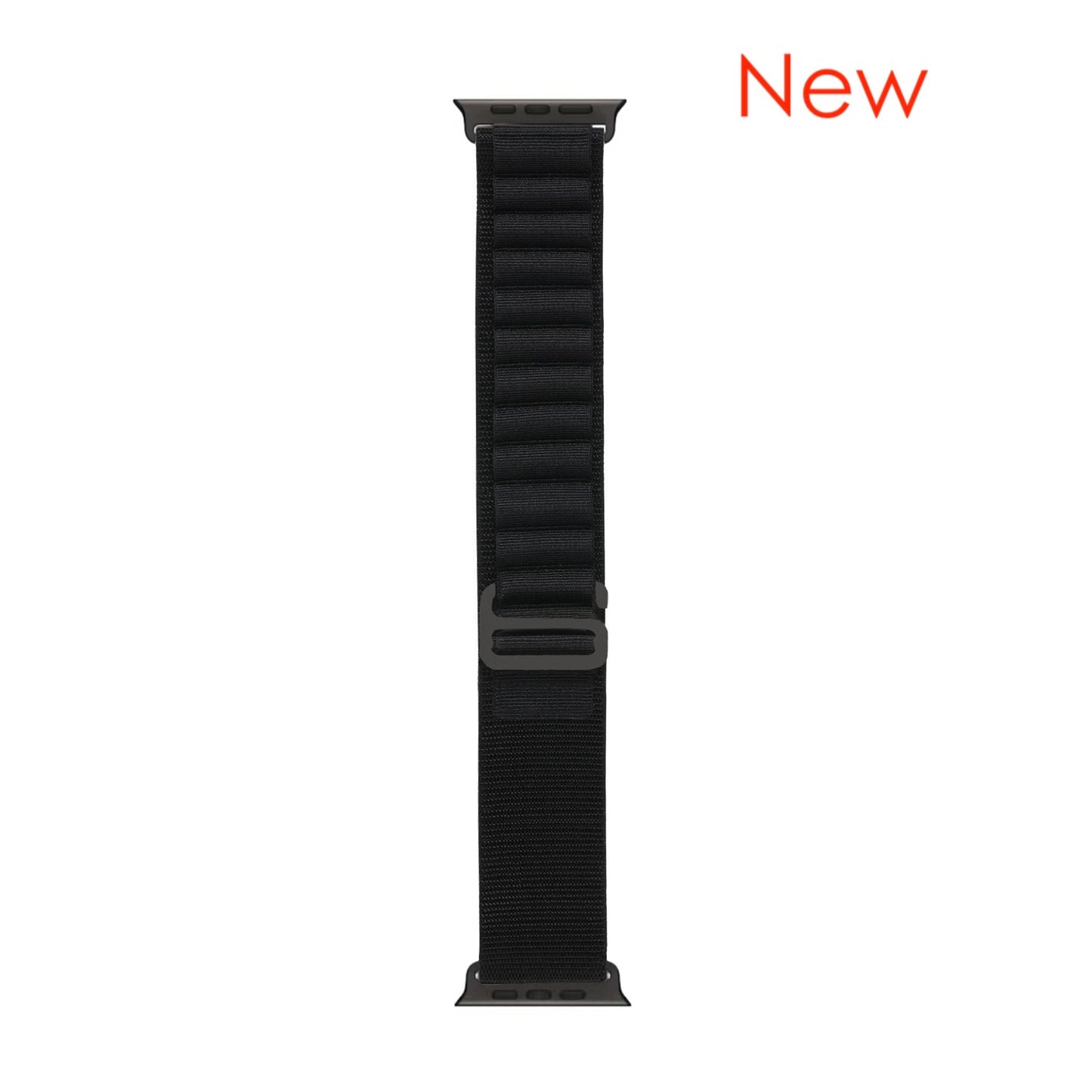 Stretch Alpine Loop Band for Apple Watch – Nylon D-Hook Strap Black-Black Adapter Dewell X