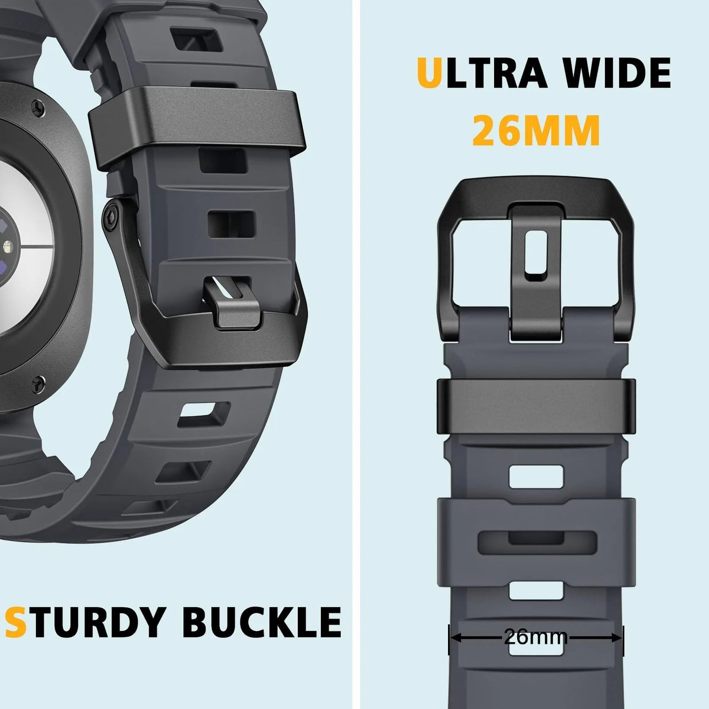 Rugged Silicone Sport Band for Galaxy Watch 20mm – No-Gap Fit, Waterproof Dewell X