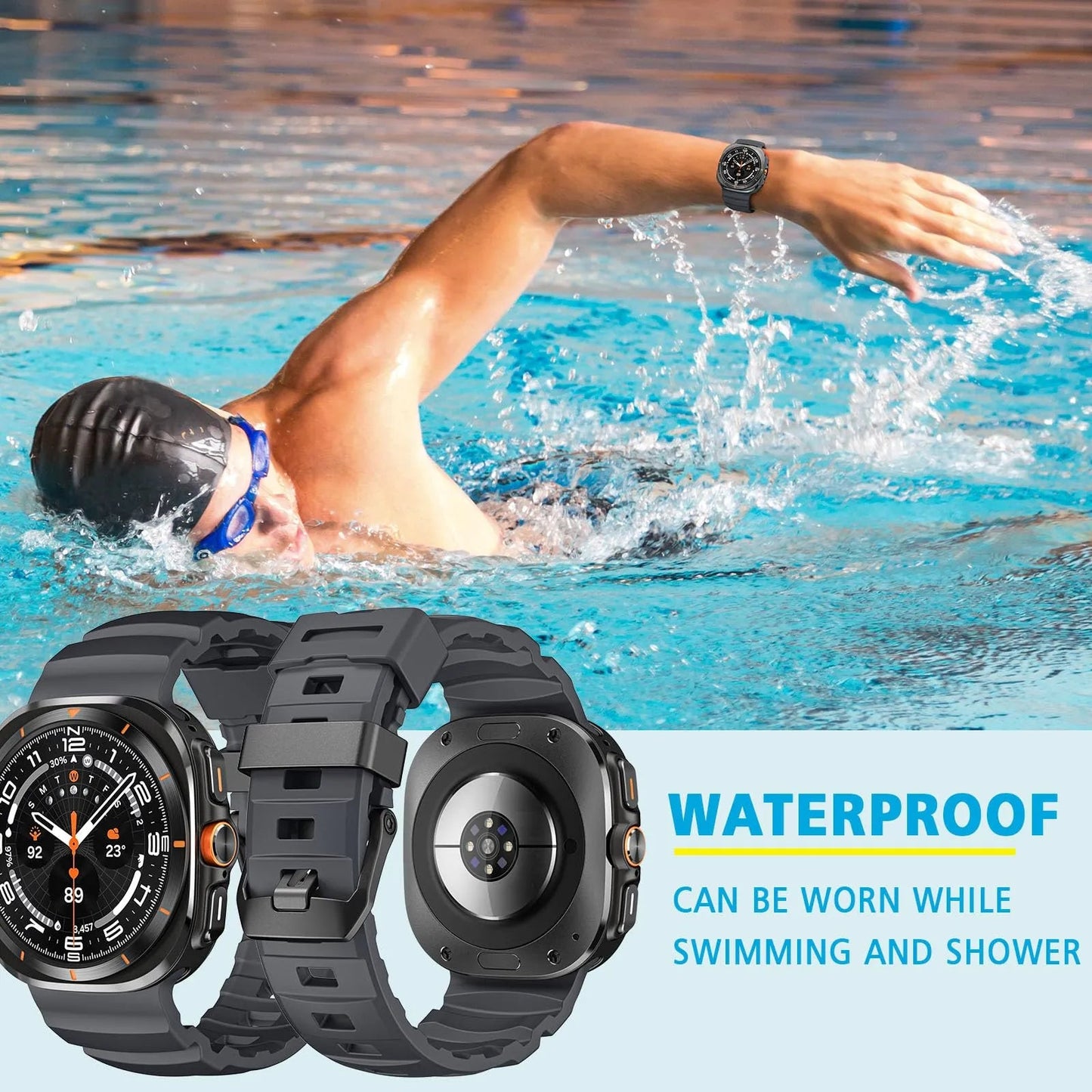 Rugged Silicone Sport Band for Galaxy Watch 20mm – No-Gap Fit, Waterproof Dewell X