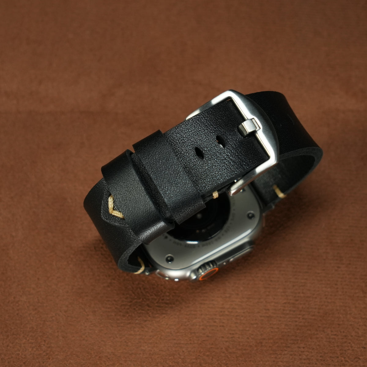 Vintage Distressed Leather Band for Apple Watch Series 10 – 100% Cowhide, One-Piece Hand-Stitched, Patina-Ready - Dewell X