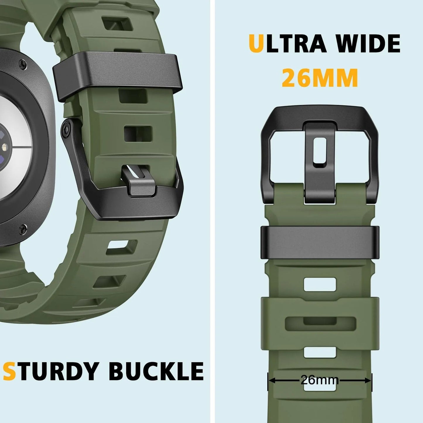Rugged Silicone Sport Band for Galaxy Watch 20mm – No-Gap Fit, Waterproof Dewell X