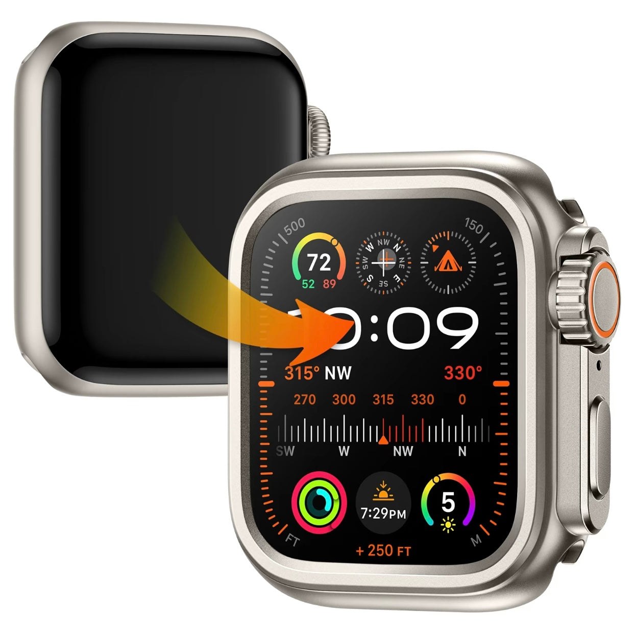 Turn-To-Ultra Dedicated Metal Watch Case For Apple Watch, A Protective Case For Watches Dewell X